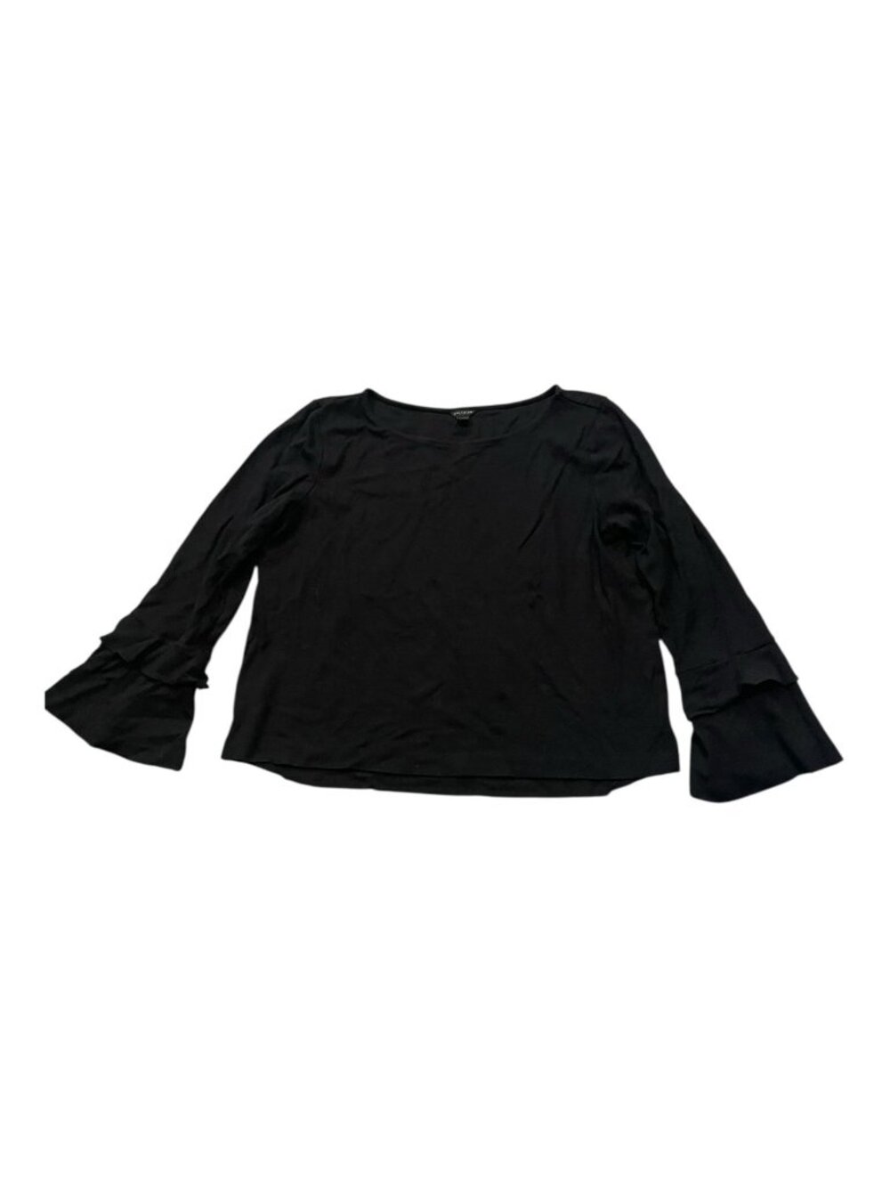 Ann Taylor black ruffle sleeve long sleeve size large